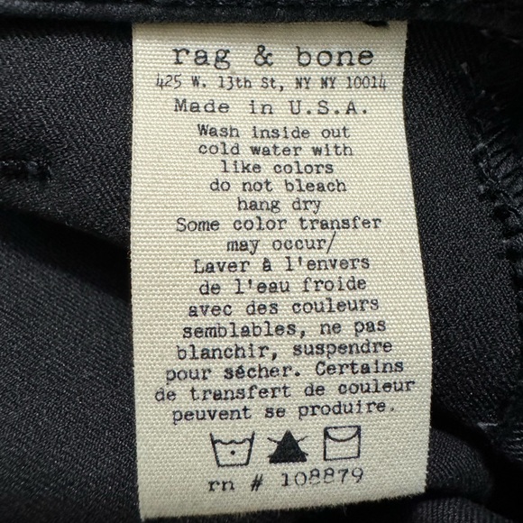 Rag & Bone Shoreditch Black Split Separating Open Knit Skinny Jeans Size 31 - Picture 10 of 10